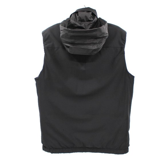 Theory Roy Active Down Fill Black Tuck Away Hood Puffer Vest M Insulated Jacket - Picture 6 of 8